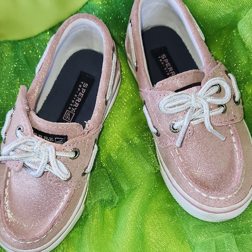 Sperry Kids Glitter Pink Boat Shoes